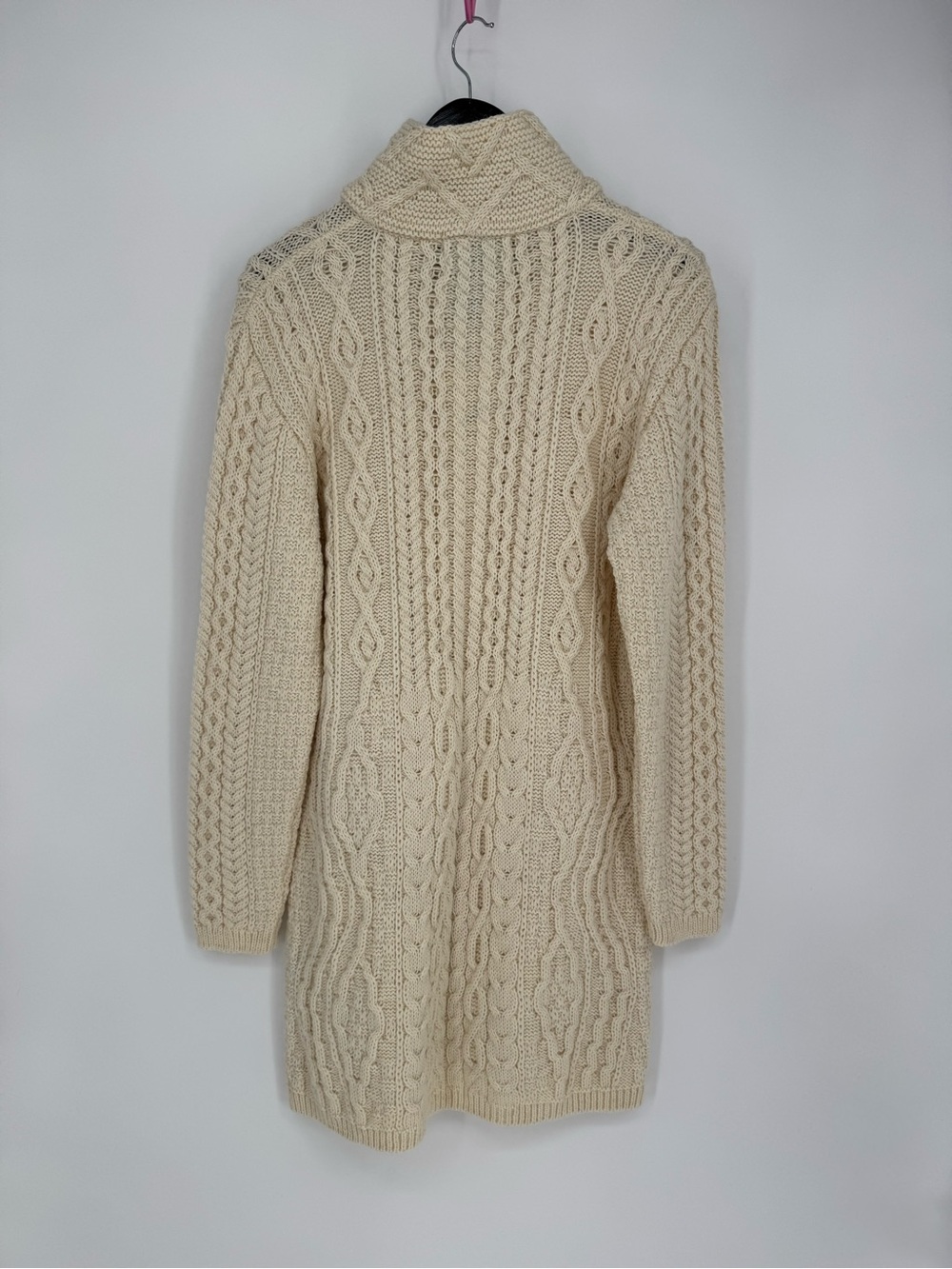 Original Aran Co NWT Long Cable Knit Full Zip Sweater XL Natural Irish Fisherman - Picture 5 of 10